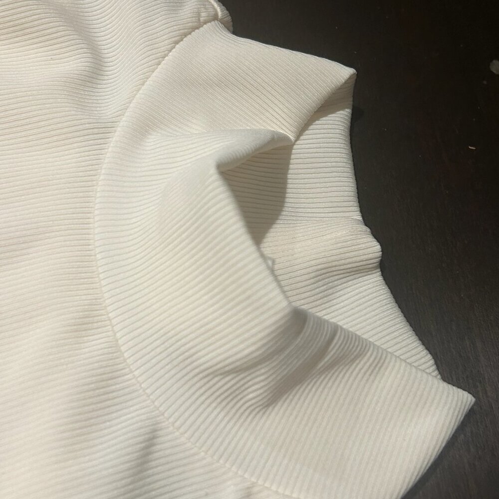 H&M Cream Ribbed Top size XS - Picture 8 of 9